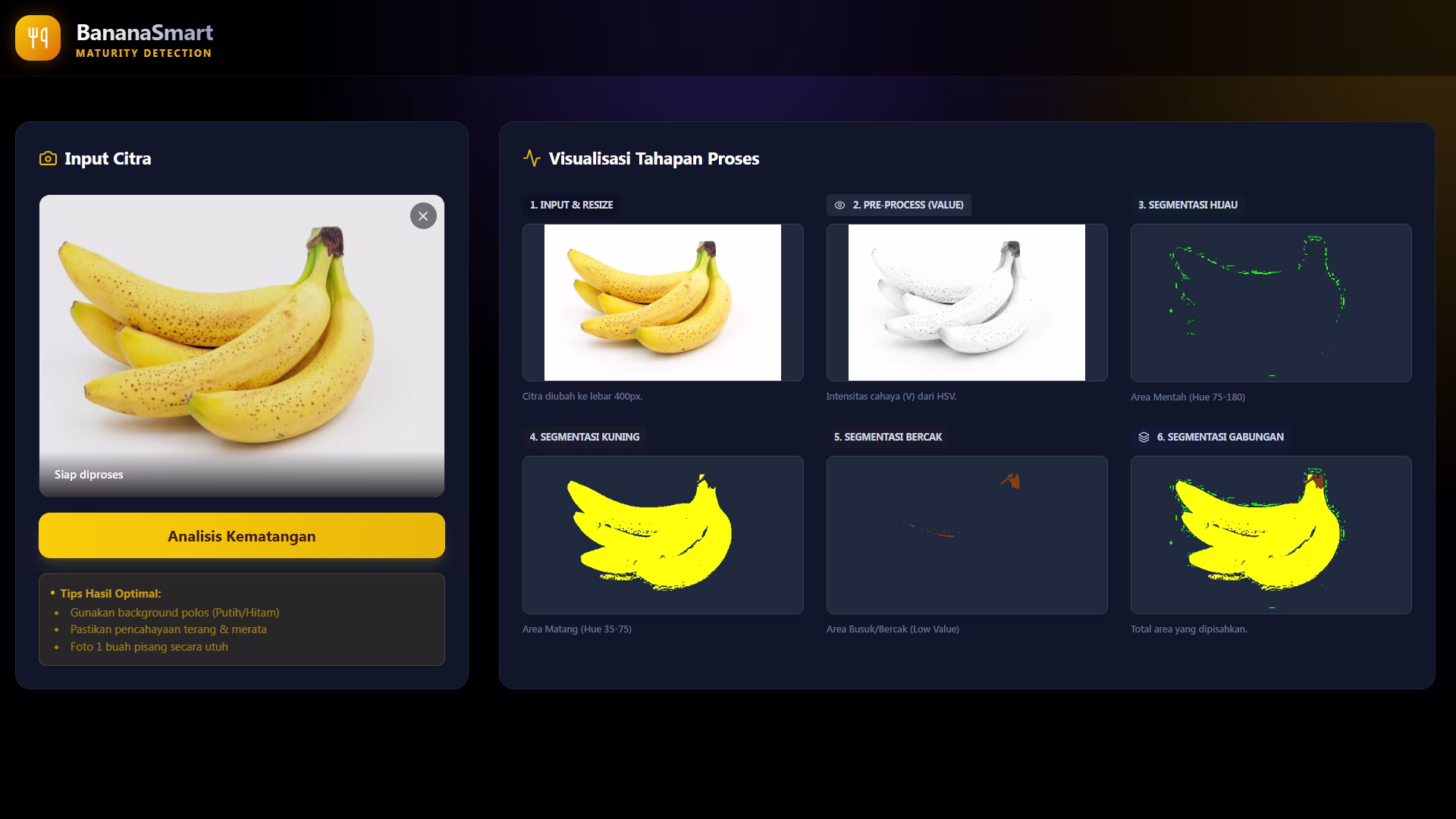 Sistem Deteksi Kematangan Pisang